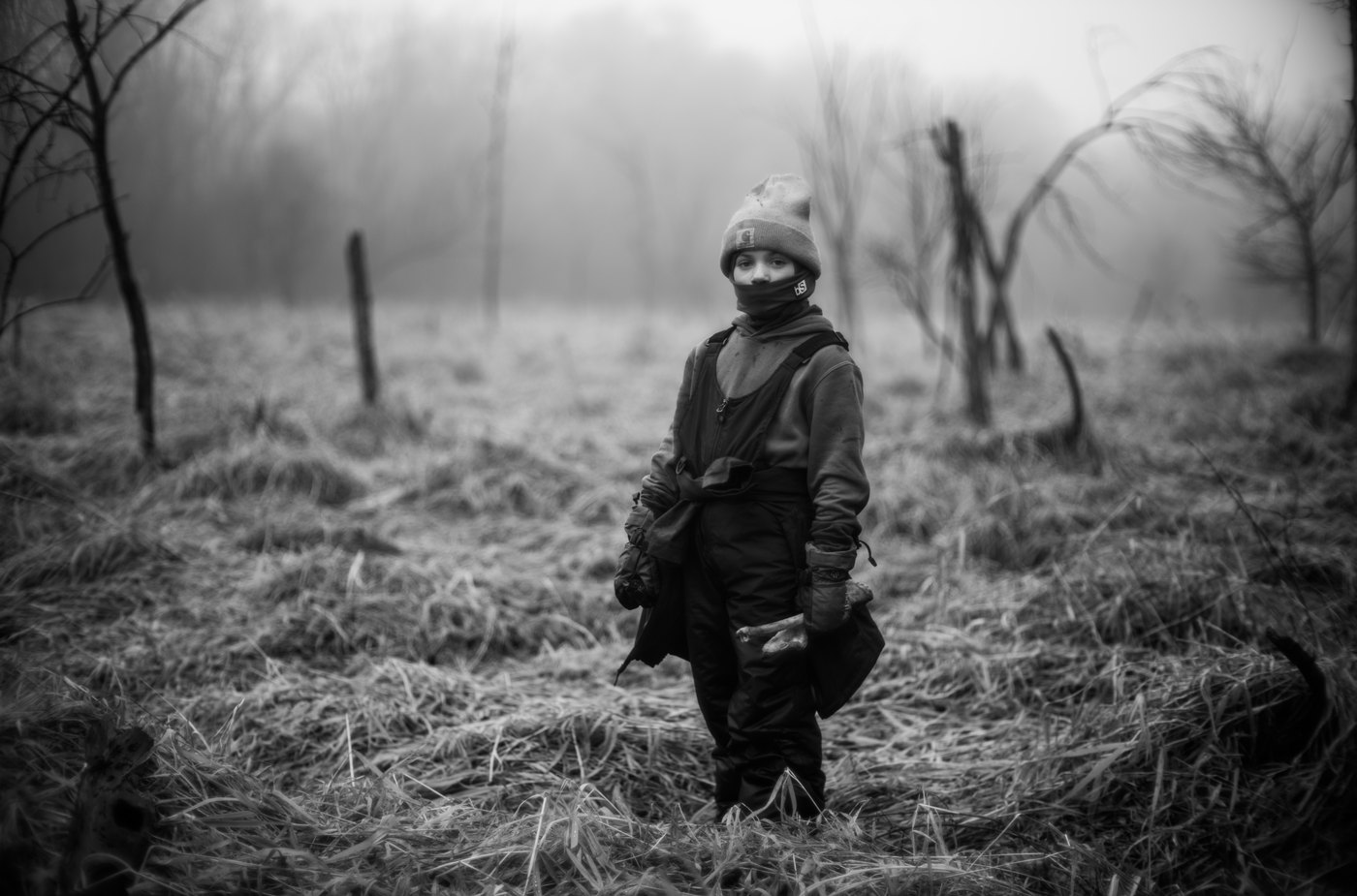 Fog, and a boy